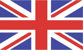 Flag of the United Kingdom, also known as the Union Jack, with red, white, and blue cross design.